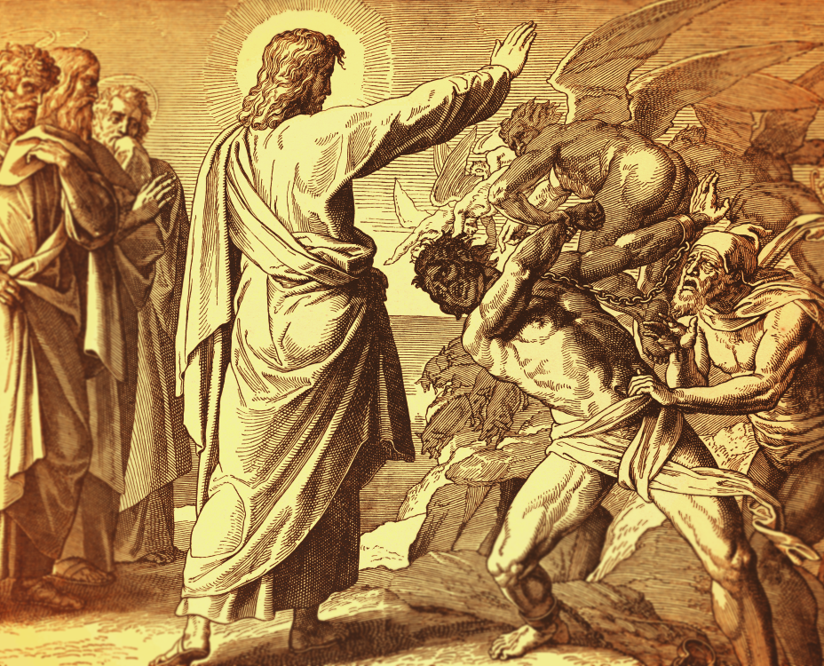 Christ delivers possessed man.